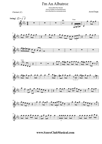 AronChupa I´m An Albatroz score for Clarinet (C)