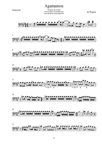Art Popular Agamamou score for Cello