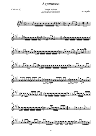 Art Popular Agamamou score for Clarinet (C)