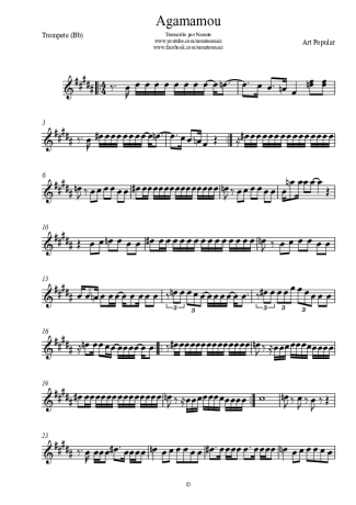 Art Popular Agamamou score for Trumpet