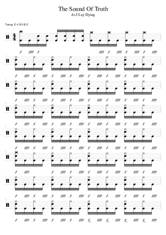 As I Lay Dying The Sound Of Truth score for Drums