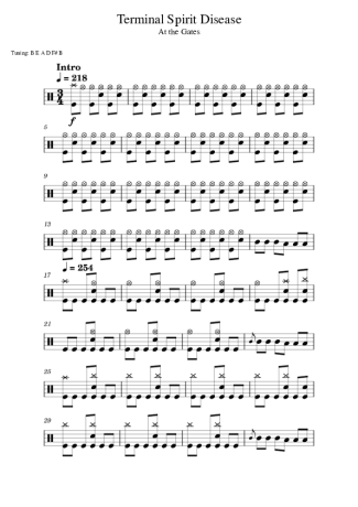 Score for Drums