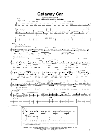 Audioslave Getaway Car score for Guitar