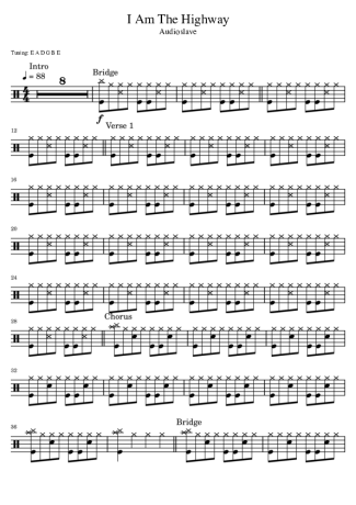 Audioslave  score for Drums