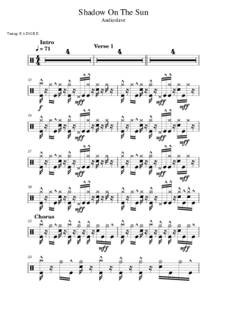 Audioslave  score for Drums