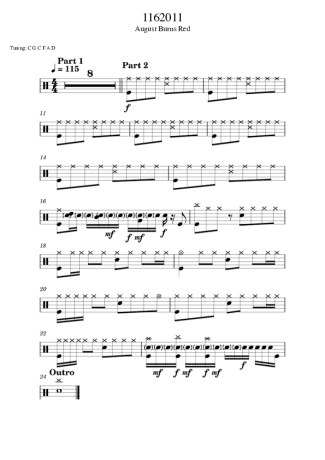 August Burns Red 1162011 score for Drums