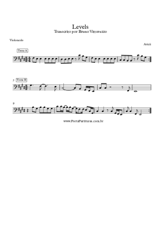 Avicii Levels score for Cello