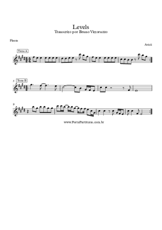 Avicii Levels score for Flute