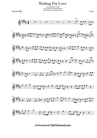 Avicii  score for Trumpet