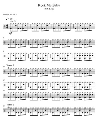 B.B. King Rock Me Baby score for Drums