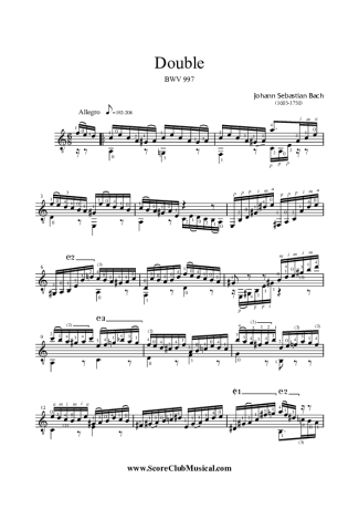 Bach  score for Acoustic Guitar
