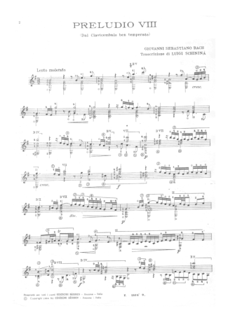 Bach Preludio VIII score for Acoustic Guitar