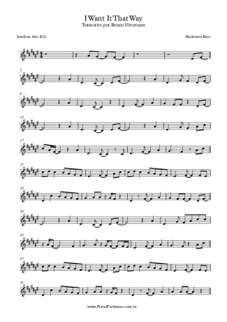 Backstreet Boys  score for Alto Saxophone