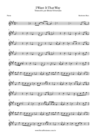 Backstreet Boys  score for Flute