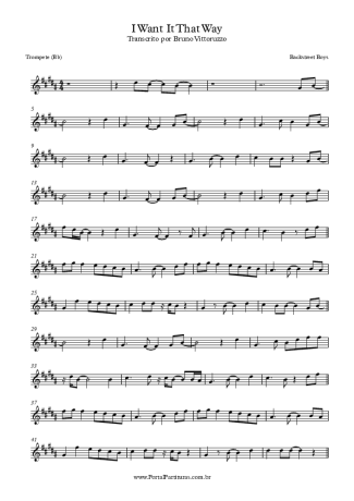 Backstreet Boys  score for Trumpet