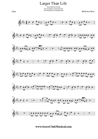 Backstreet Boys  score for Flute