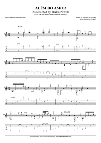 Baden Powell Além Do Amor score for Acoustic Guitar