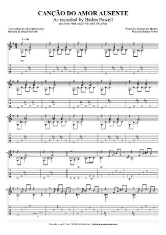Baden Powell Canção Do Amor Ausente score for Acoustic Guitar