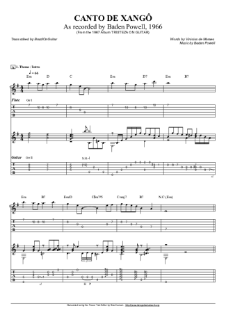 Baden Powell Canto De Xangô score for Acoustic Guitar