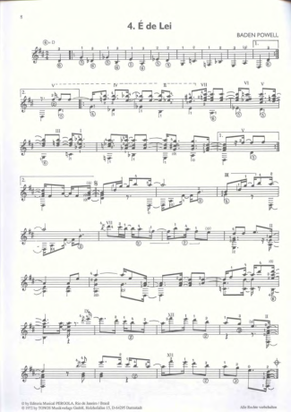 Baden Powell É De Lei score for Acoustic Guitar