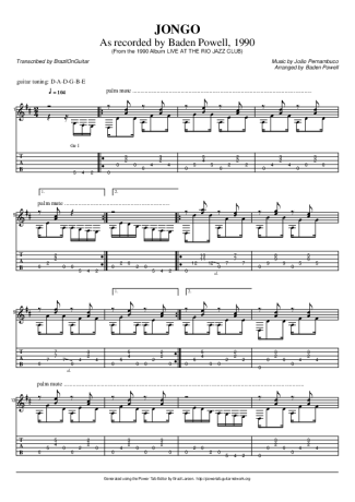 Baden Powell Jongo score for Acoustic Guitar