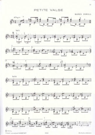Baden Powell Petite Valse score for Acoustic Guitar