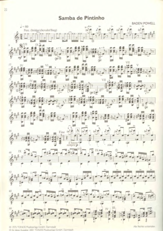 Baden Powell Samba Do Pintinho score for Acoustic Guitar