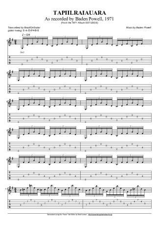 Baden Powell Tapiilraiauara score for Acoustic Guitar