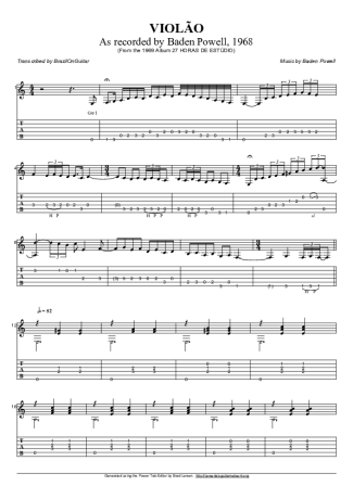 Baden Powell Violão score for Acoustic Guitar