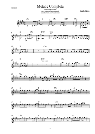 Banda Giom Metade Completa score for Keyboard