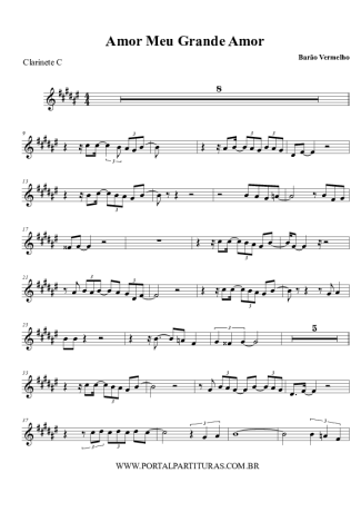 Barão Vermelho Amor, Meu Grande Amor score for Clarinet (C)