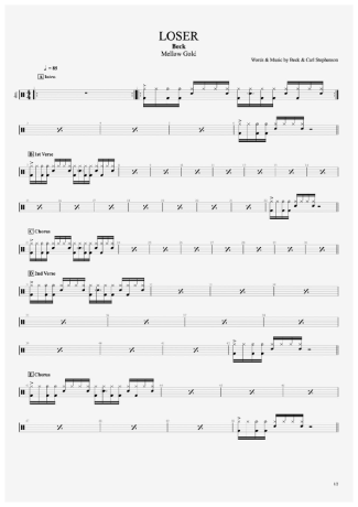 Beck  score for Drums