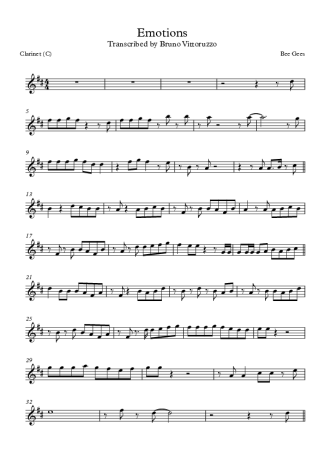 Bee Gees Emotions score for Clarinet (C)