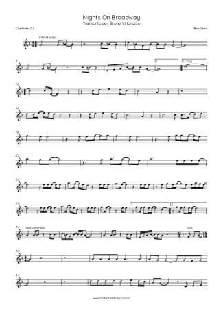 Bee Gees  score for Clarinet (C)