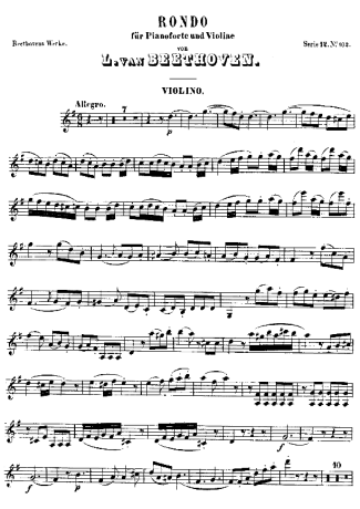 Beethoven Rondo score for Violin
