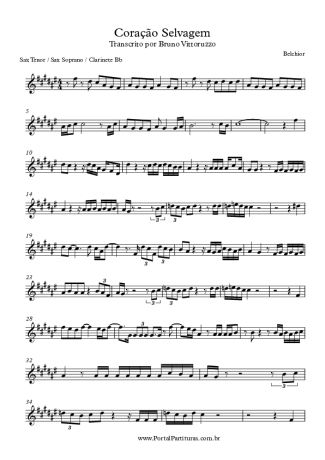 Belchior  score for Tenor Saxophone Soprano (Bb)