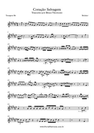 Belchior Coração Selvagem score for Trumpet
