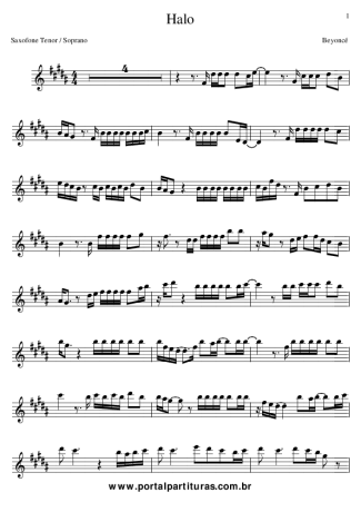 Beyoncé  score for Tenor Saxophone Soprano (Bb)