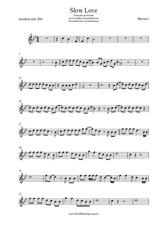 Beyoncé  score for Alto Saxophone