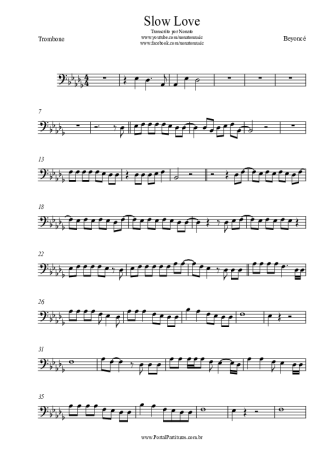 Beyoncé Slow Love score for Trombone