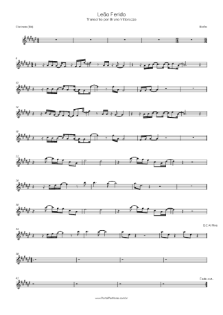 Biafra Leão Ferido score for Clarinet (Bb)