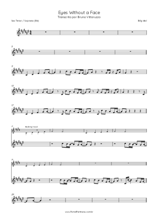 Billy Idol  score for Tenor Saxophone Soprano (Bb)