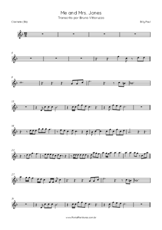 Billy Paul  score for Clarinet (Bb)