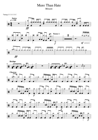 Bilmuri More Than Hate score for Drums