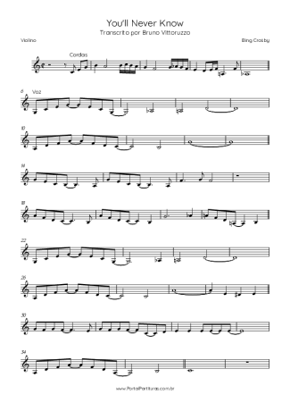 Bing Crosby  score for Violin