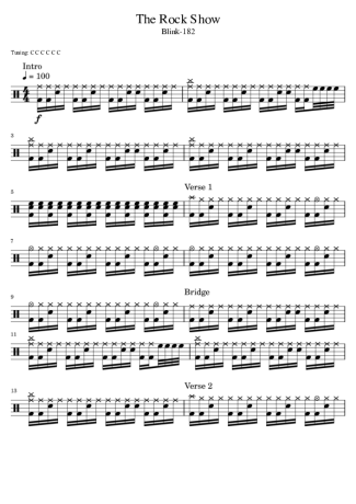 Blink 182  score for Drums