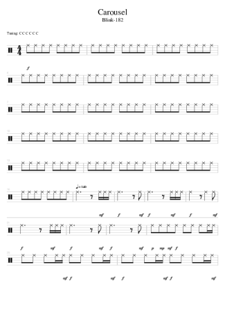 Blink 182 Carousel score for Drums