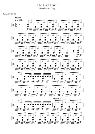 Bloodhound Gang  score for Drums