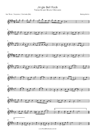 Bobby Helms Jingle Bell Rock score for Tenor Saxophone Soprano (Bb)