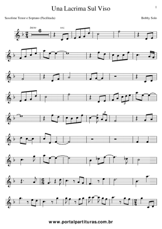 Bobby Solo  score for Tenor Saxophone Soprano (Bb)